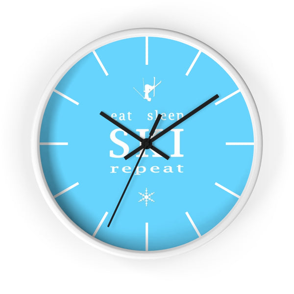 Wall clock - Eat Sleep Ski