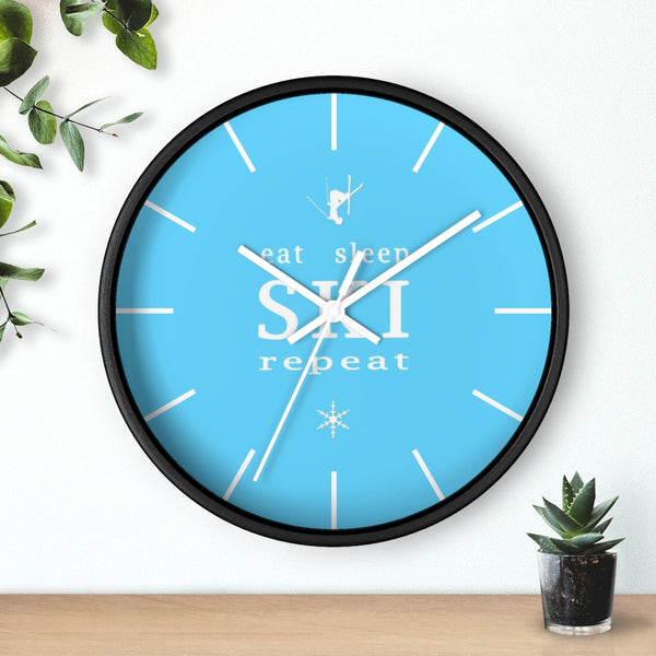 Wall clock - Eat Sleep Ski
