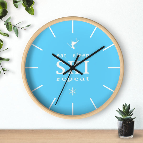 Wall clock - Eat Sleep Ski