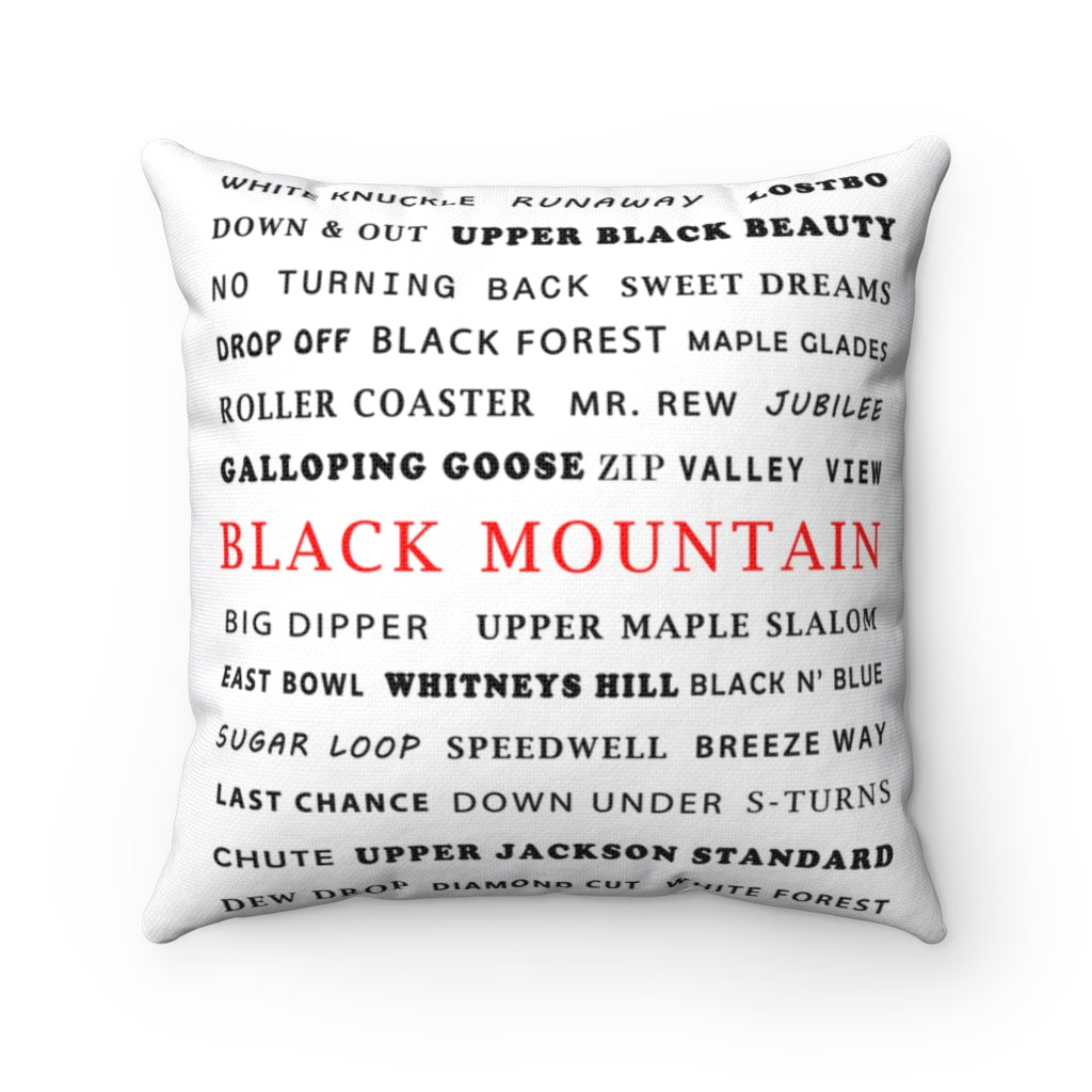 Skiing Trails Black Mountain - Throw Pillow