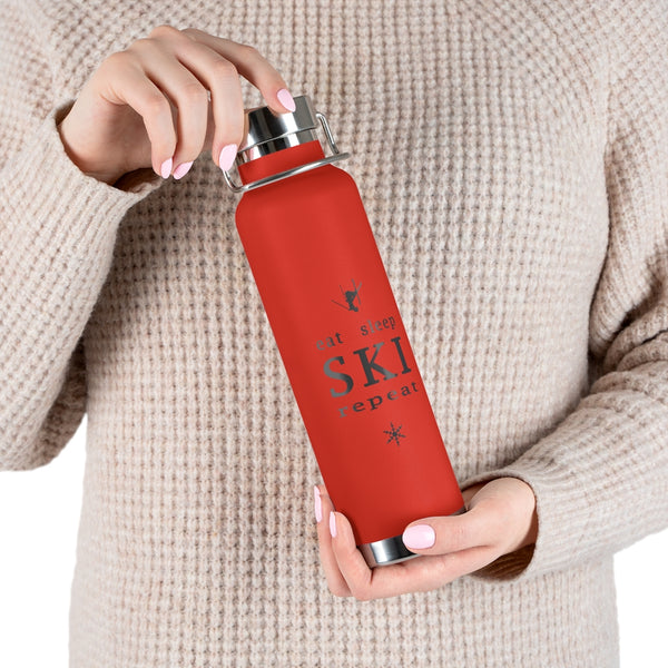 Eat Sleep Ski Vacuum Insulated Bottle, Skiing Bottle, Skier Gifts