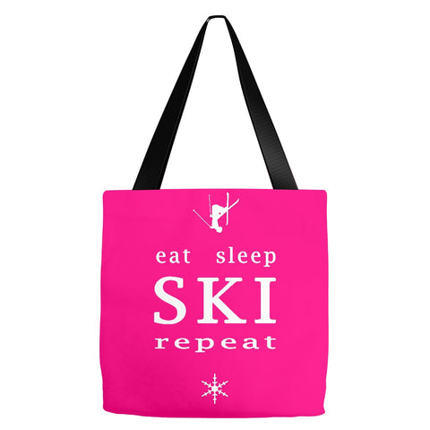 Eat Sleep SKI repeat - Pink Tote Bag