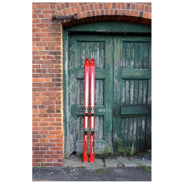 Red Skis Green Door - Poster