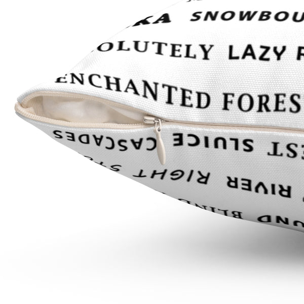 Skiing Trails Sunday River - Throw Pillow