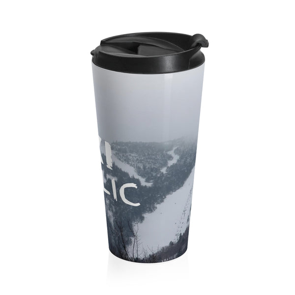 skiing inspired travel mug
