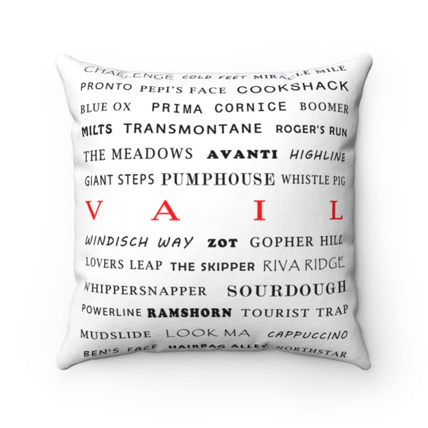 Skiing Trails Vail - Throw Pillow