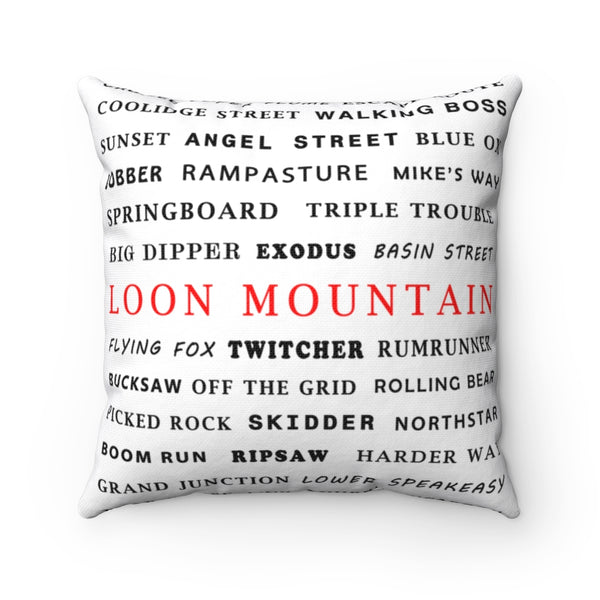Skiing Trails Loon Mountain - Throw Pillow