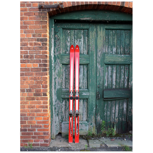Red Skis Green Door - Poster