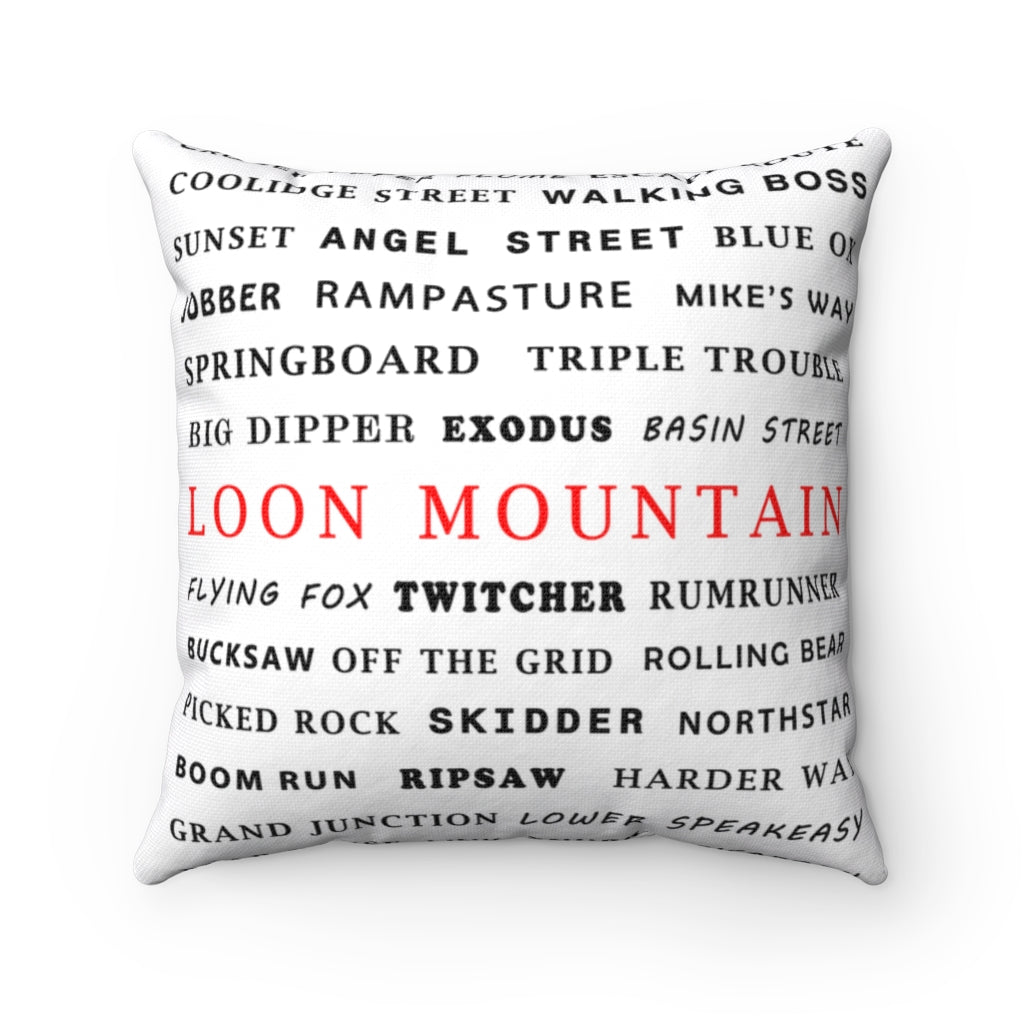 Skiing Trails Loon Mountain - Throw Pillow