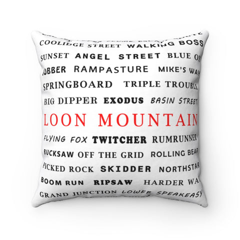Skiing Trails Loon Mountain - Throw Pillow