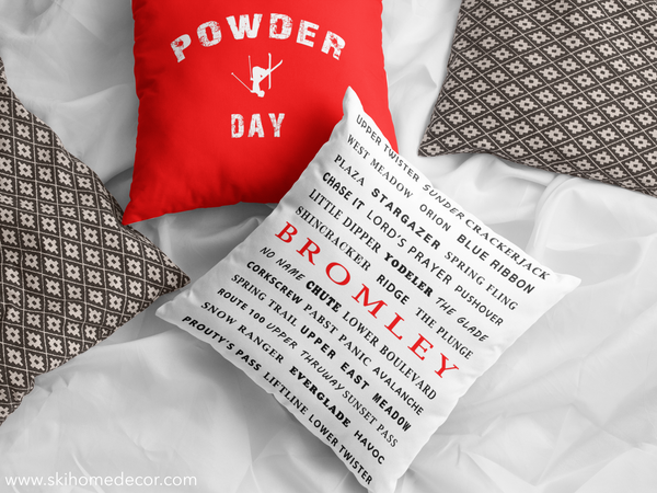 Skiing Trails Bromley - Throw Pillow