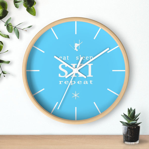 Wall clock - Eat Sleep Ski