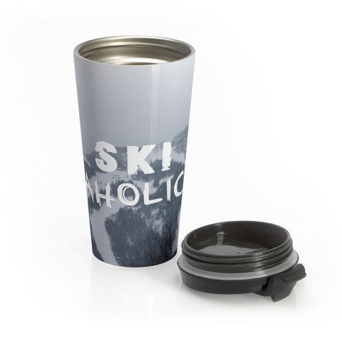 skiing inspired travel mug