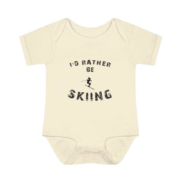 Infant Bodysuit – "I'd Rather Be Skiing" Baby Onesie | Skiing Newborn Gift