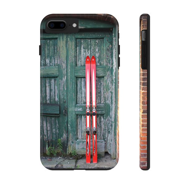 Vintage Red Skis - Tough Phone Case, Case-Mate