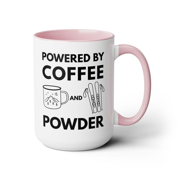 Powered by Coffee and Powder - Two-Tone Winter Mug 15oz