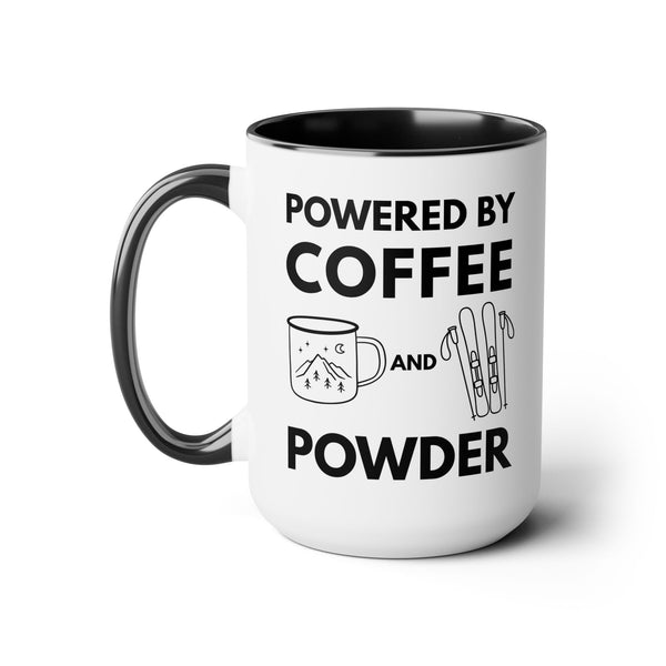 Powered by Coffee and Powder - Two-Tone Winter Mug 15oz