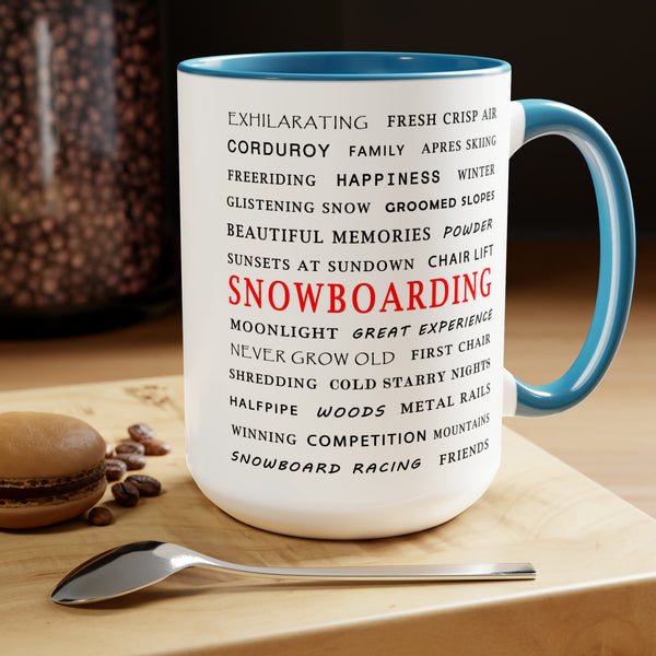 Snowboarding - Two-Tone Coffee Mug, 15oz