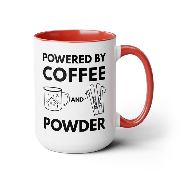 Powered by Coffee and Powder - Two-Tone Winter Mug 15oz