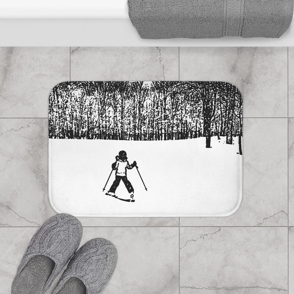 small bath mat ski decor