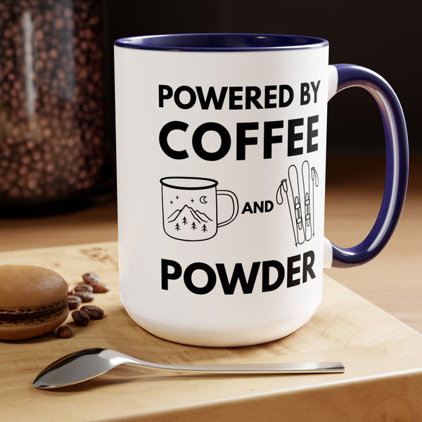 Powered by Coffee and Powder - Two-Tone Winter Mug 15oz