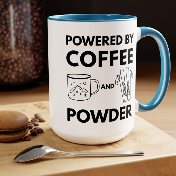 Powered by Coffee and Powder - Two-Tone Winter Mug 15oz