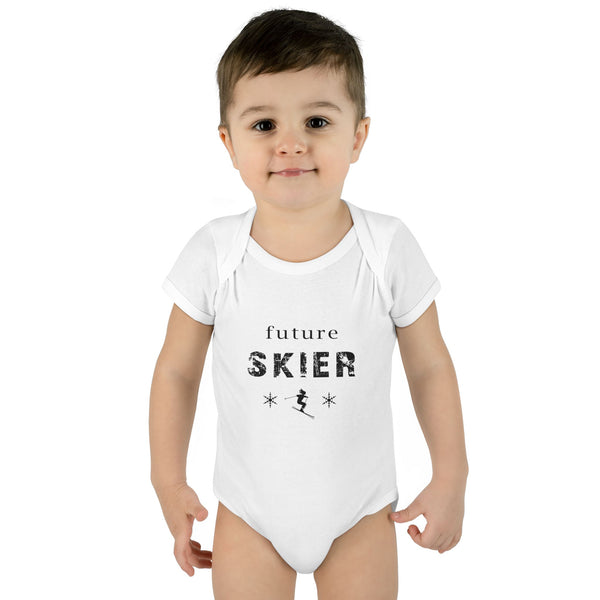 Infant Bodysuit – "Future Skier" Baby Onesie | Skiing Newborn Gift
