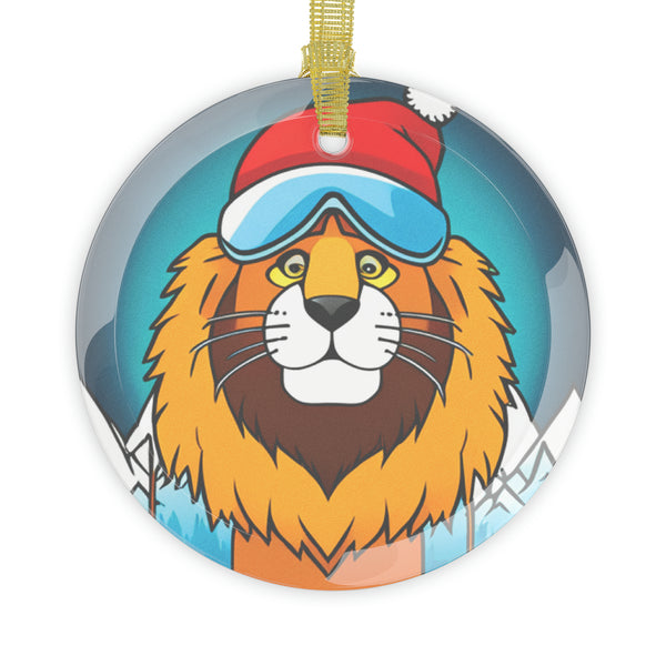Skiing Lion - Glass Ornament Bundles