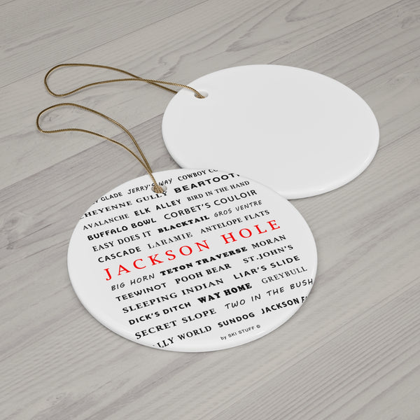 Jackson Hole Round Ceramic Ornament