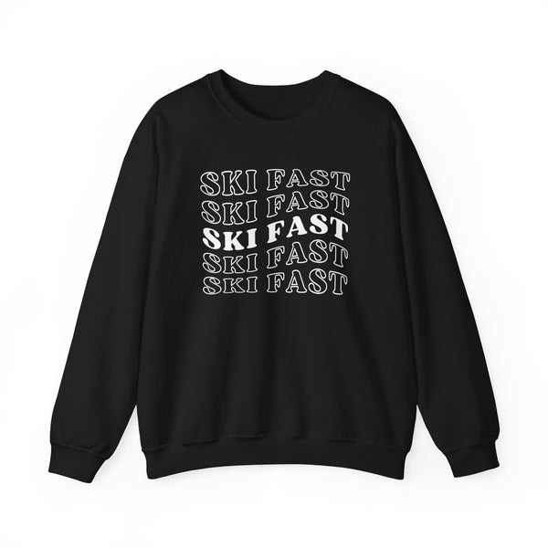 Ski Fast - Unisex Crewneck Sweatshirt, Ski Lovers Gifts, Ski Lovers Gifts