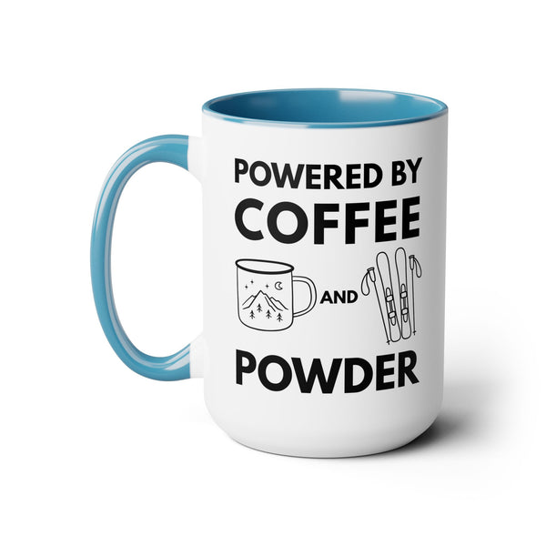 Powered by Coffee and Powder - Two-Tone Winter Mug 15oz