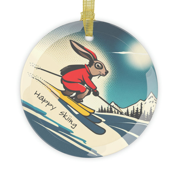 Happy Skiing Bunny - Glass Ornament Bundles