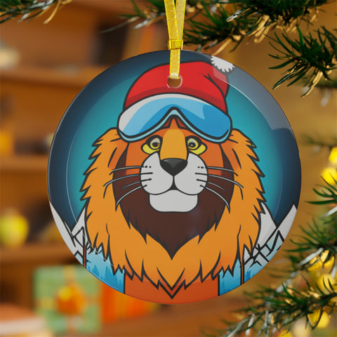 Skiing Lion - Glass Ornament Bundles