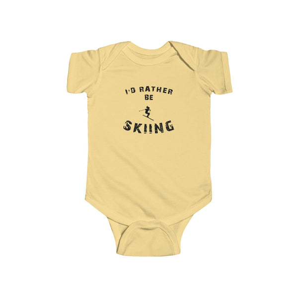 Infant Bodysuit - "I'd Rather Be Skiing" Baby Onesie