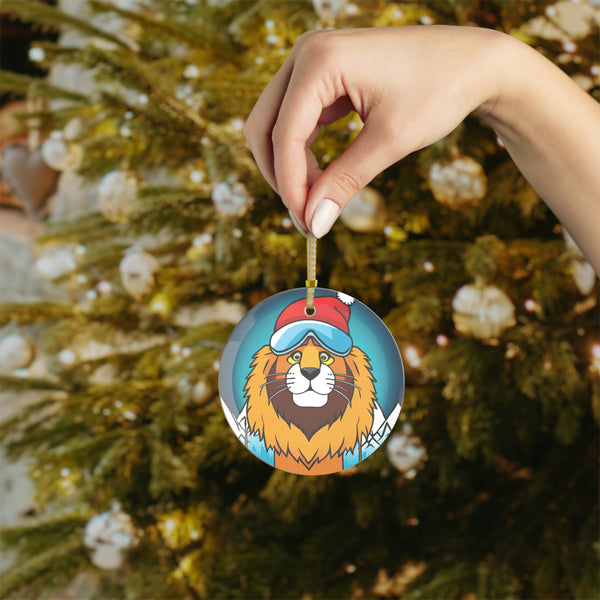 Skiing Lion - Glass Ornament Bundles