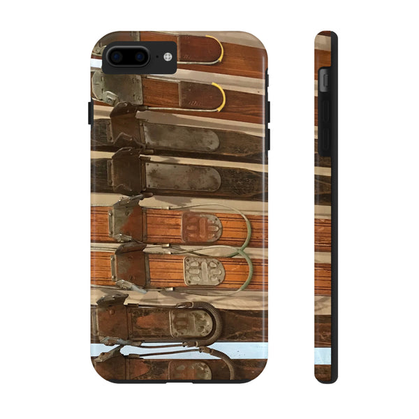 Old Wooden Skis - Tough Phone Case, Case-Mate