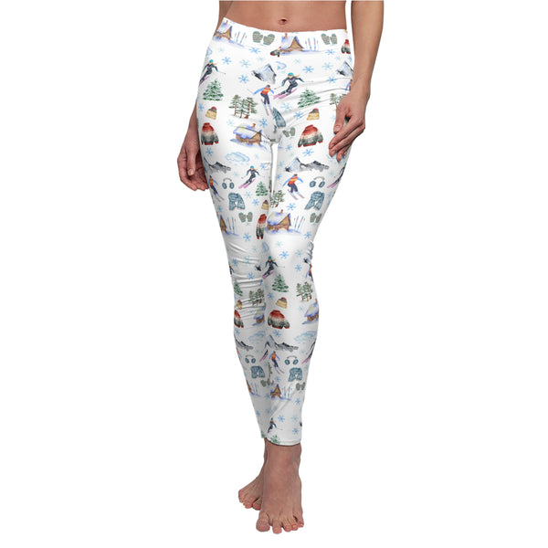 Skiing Pattern Leggings Women's Casual Leggings