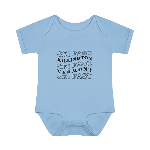 Infant Bodysuit – Ski Fast Killington Vermont - Baby Onesie | Skiing Newborn Gift