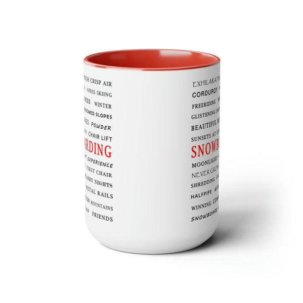 Snowboarding - Two-Tone Coffee Mug, 15oz