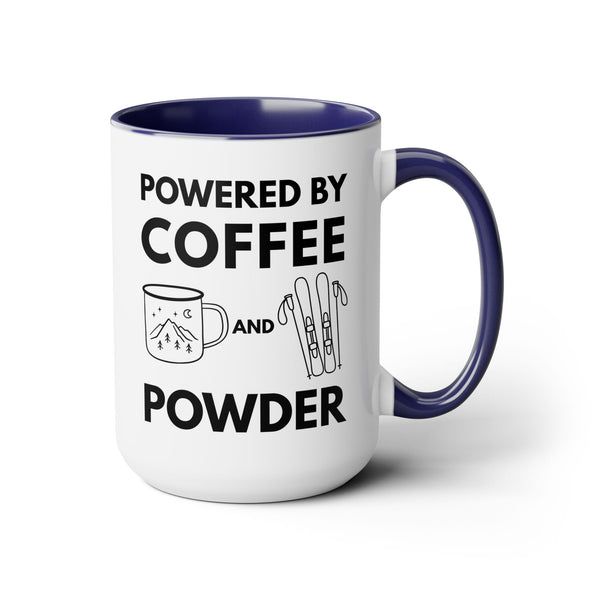 Powered by Coffee and Powder - Two-Tone Winter Mug 15oz