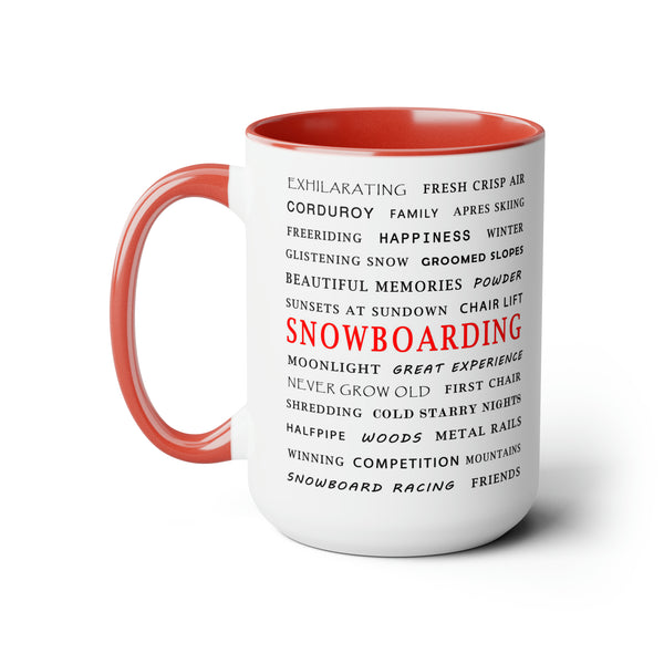 Snowboarding - Two-Tone Coffee Mug, 15oz