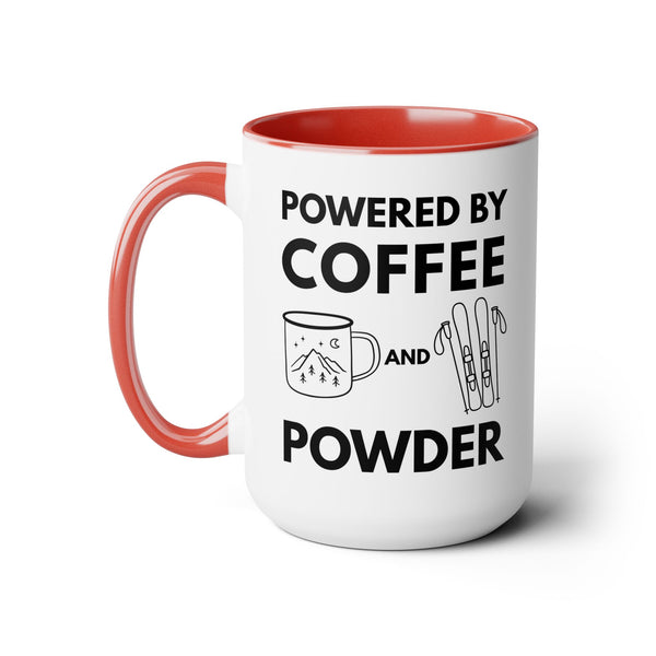 Powered by Coffee and Powder - Two-Tone Winter Mug 15oz