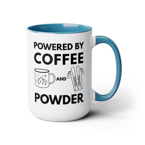 Powered by Coffee and Powder - Two-Tone Winter Mug 15oz