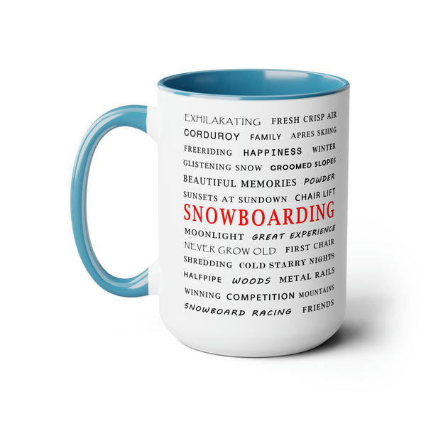 Snowboarding - Two-Tone Coffee Mug, 15oz