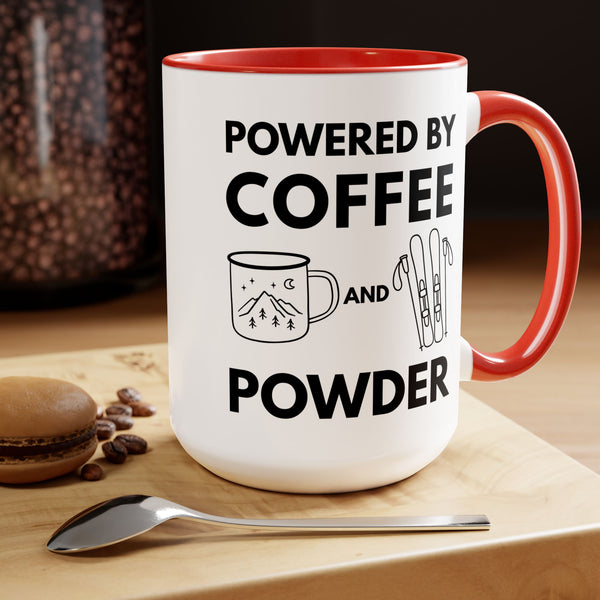 Powered by Coffee and Powder - Two-Tone Winter Mug 15oz