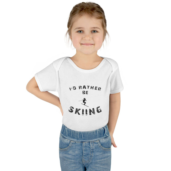 Infant Bodysuit – "I'd Rather Be Skiing" Baby Onesie | Skiing Newborn Gift