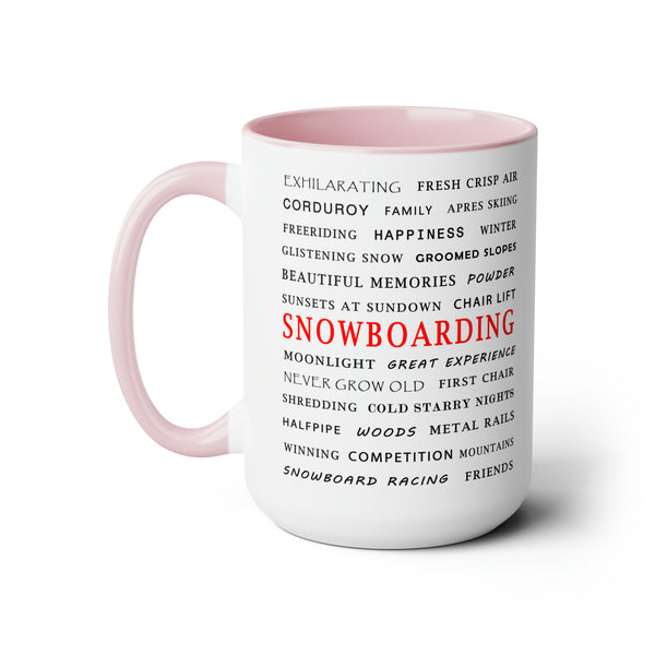 Snowboarding - Two-Tone Coffee Mug, 15oz