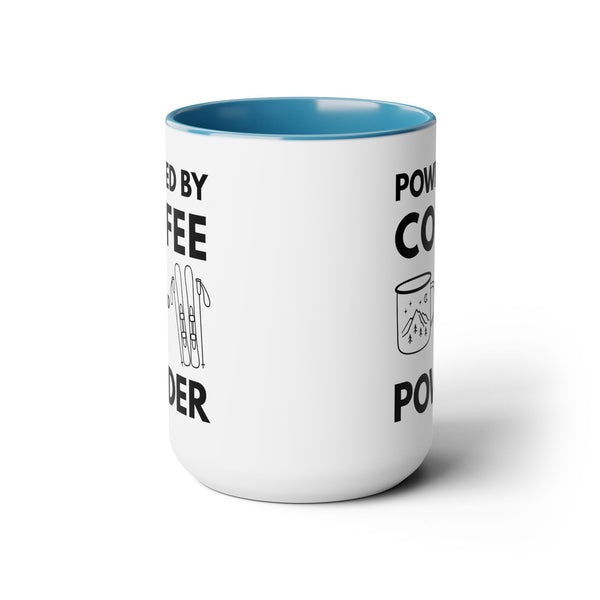 Powered by Coffee and Powder - Two-Tone Winter Mug 15oz