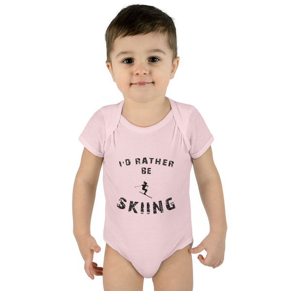 Infant Bodysuit – "I'd Rather Be Skiing" Baby Onesie | Skiing Newborn Gift