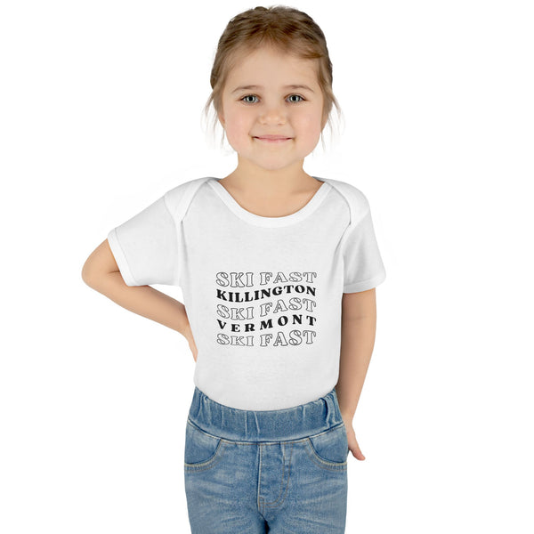 Infant Bodysuit – Ski Fast Killington Vermont - Baby Onesie | Skiing Newborn Gift